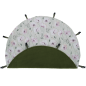 Preview: The picture shows a cover for the ferret swing. The cover was sewn from a vintage fabric and complemented with polar fleece in olive green