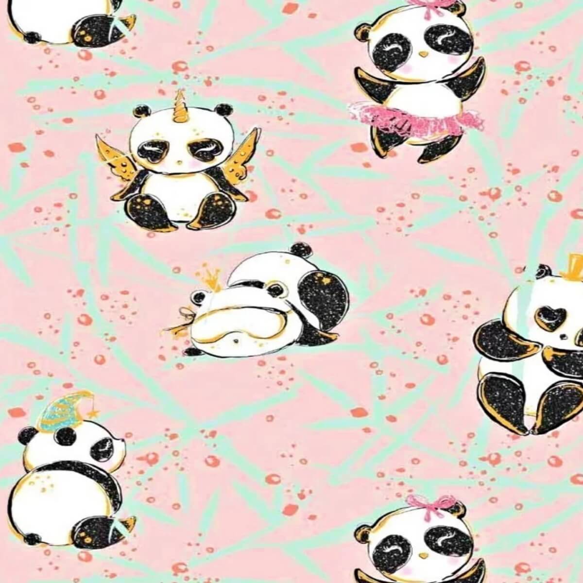 Baumwollstoff Panda Rosa für Frettchen Kuschelsachen